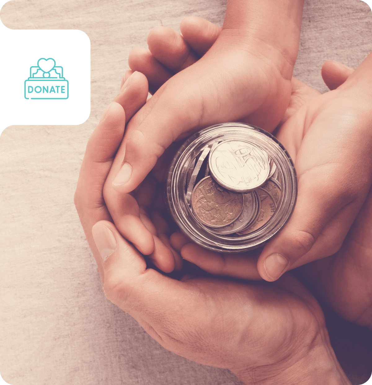 Generosity symbol with coins