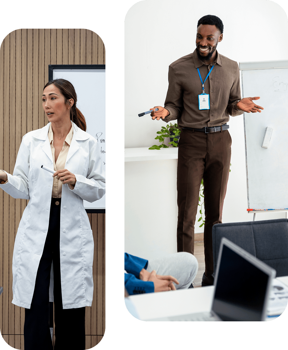 Professional presentation by diverse speakers